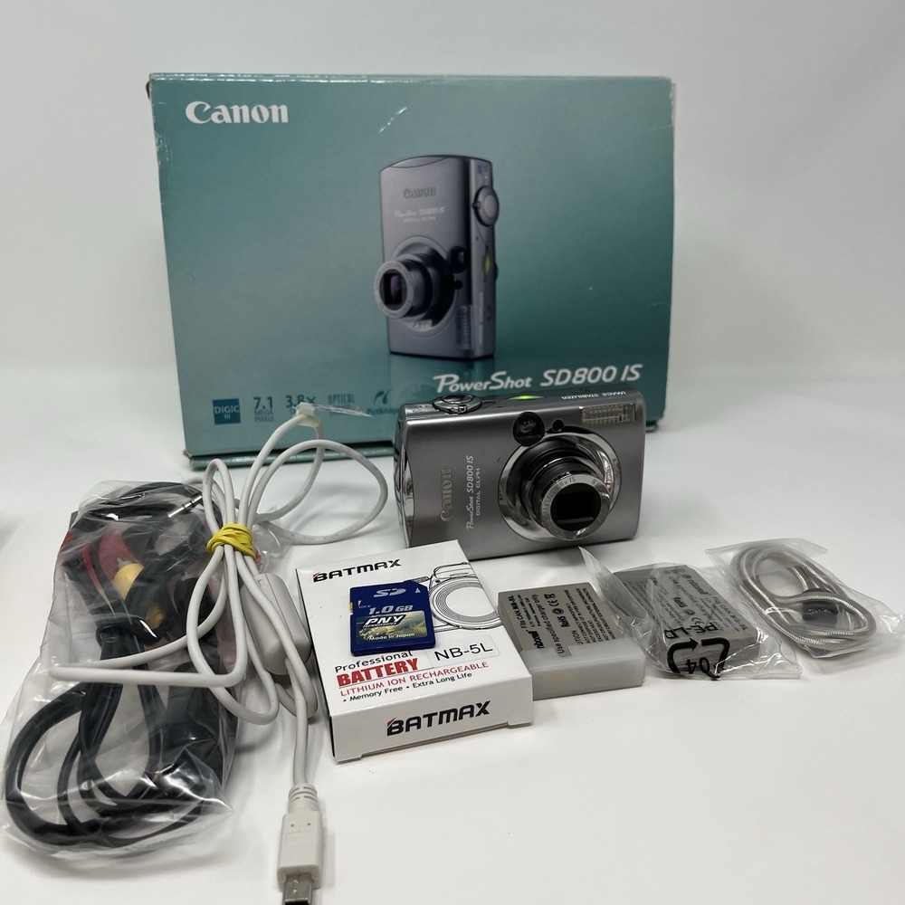 Canon PowerShot SD800 IS Digital ELPH 7.1MP Digital Camera Silver Box Tested